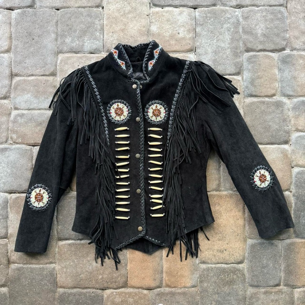 Vintage Western Suede Fringe Jacket - Picture 4 of 6